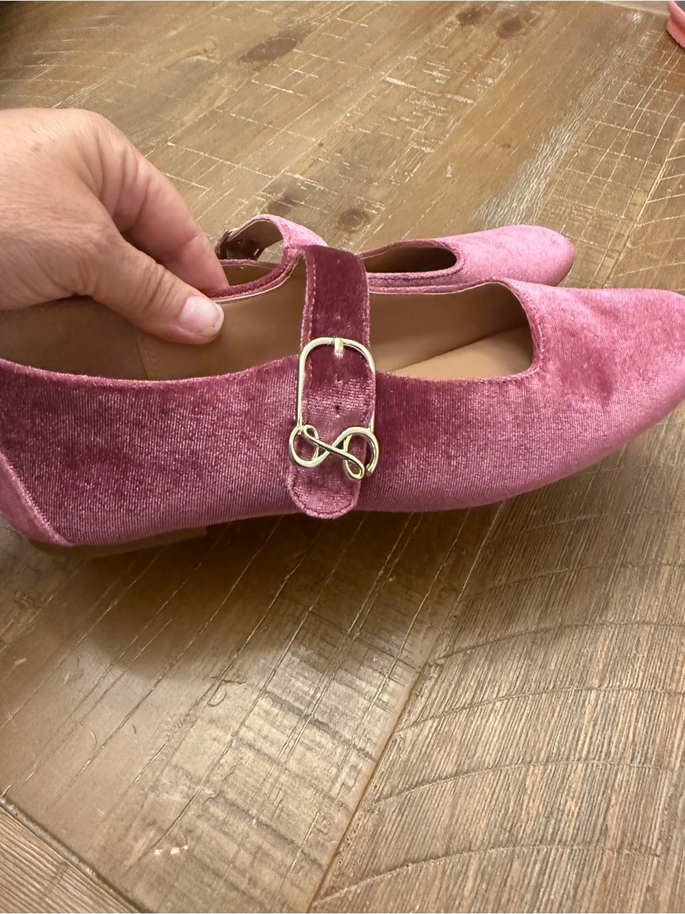 Sam & Libby Velvet Fredi Mary Jane Ballet Flats sz 8 - Picture 5 of 7